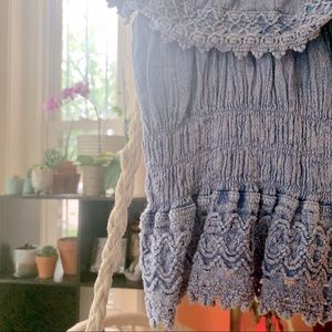 Off the Shoulder Chambray Top